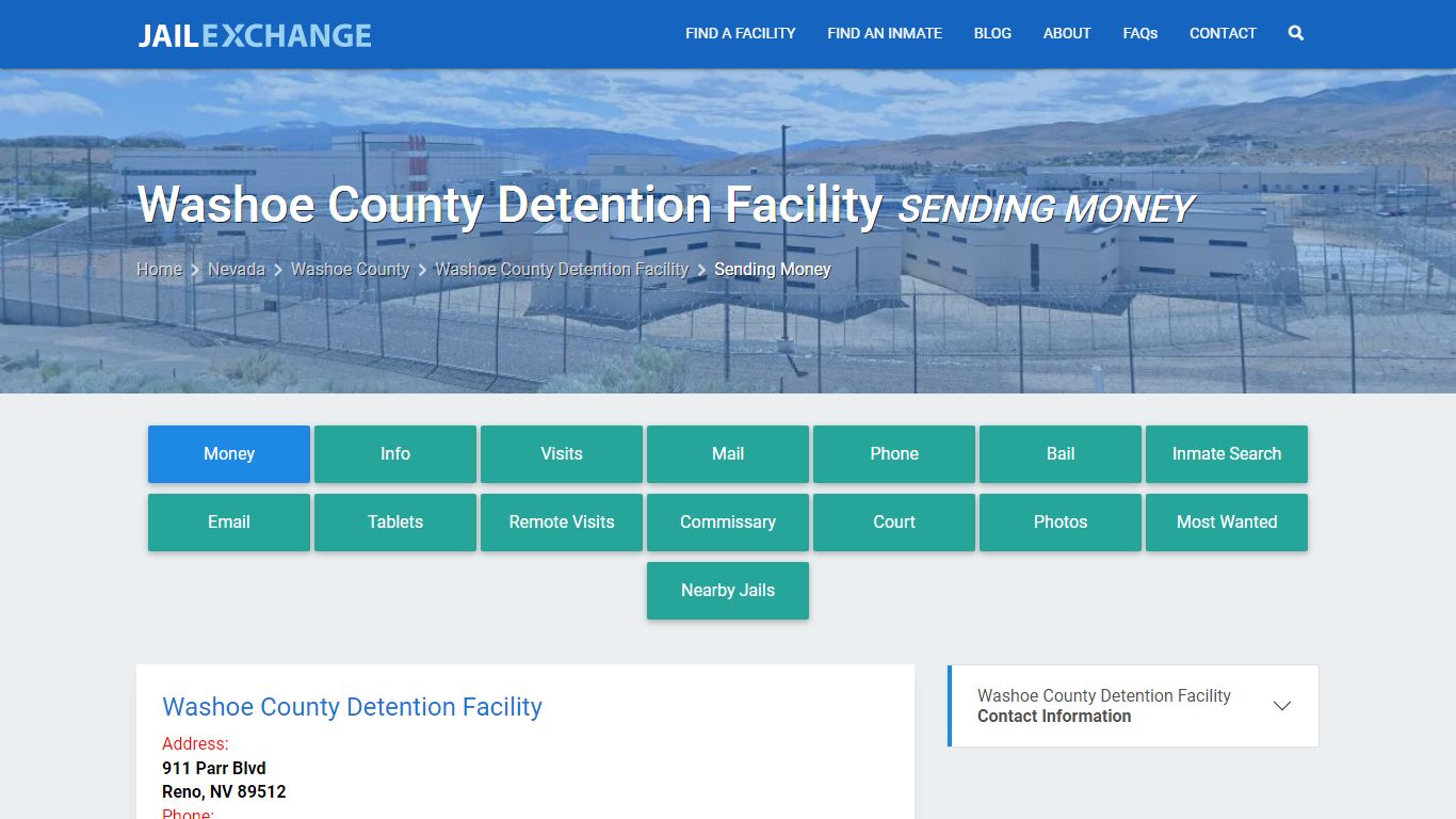 Send Money to Inmate - Washoe County Detention Facility, NV - Jail Exchange